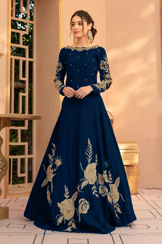 Heavy Embroidery Neck Line ,Sleeves & Bottom Maxi