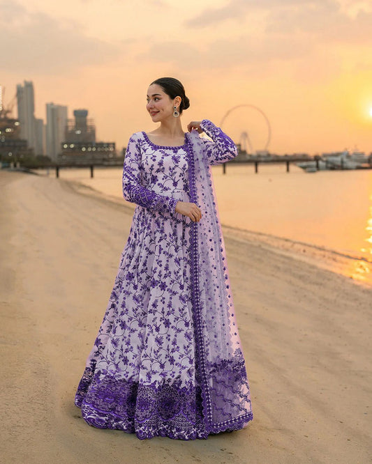 Most Viral Hania Amir Style Printed Maxi 3PC set