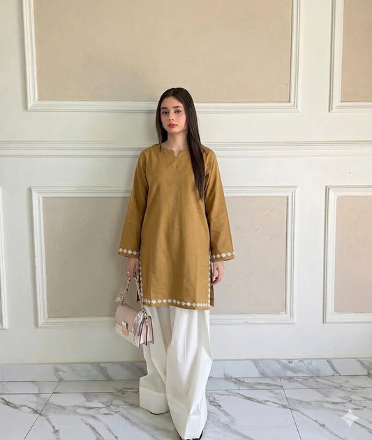 Effortless Elegance: Embroidered Cotton Set in Multiple Colors