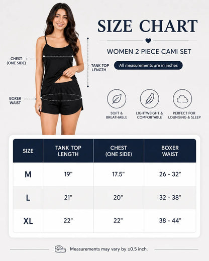 Women 2 piece Cami Set - Red