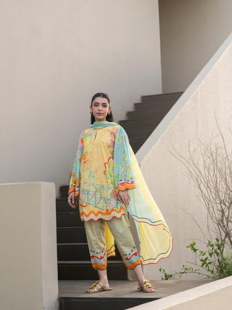 Sunlit Pastel Scalloped 3-Piece
