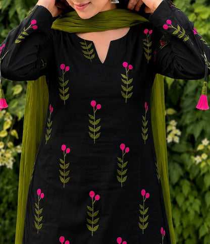 Cute Floral Printed Farshi Shalwar Set (3PC)