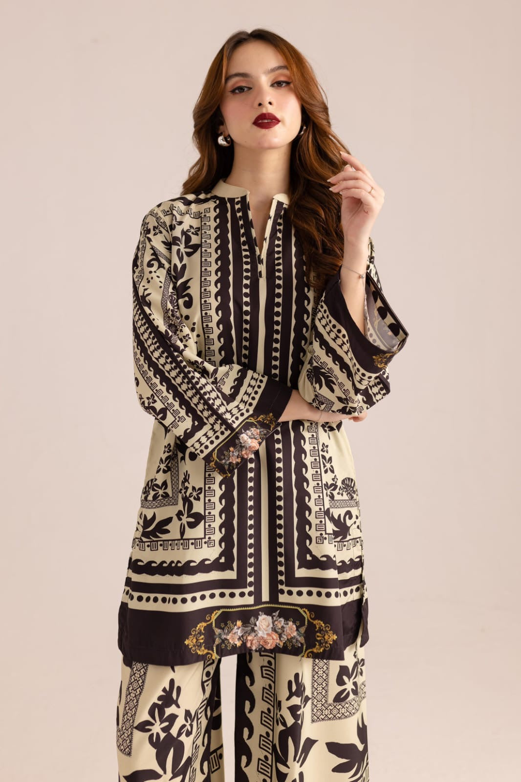 Sepia Damask 3-Piece