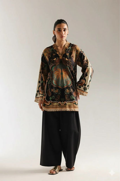 Mystic Palm Printed Ethnic Tunic - Kurti & Farshi Shalwar