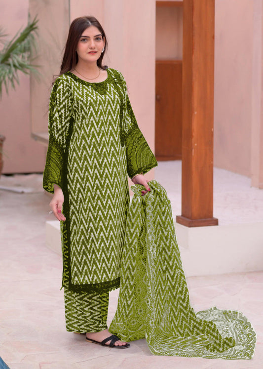 Zig-Zag Printed 3-Piece Lawn Set