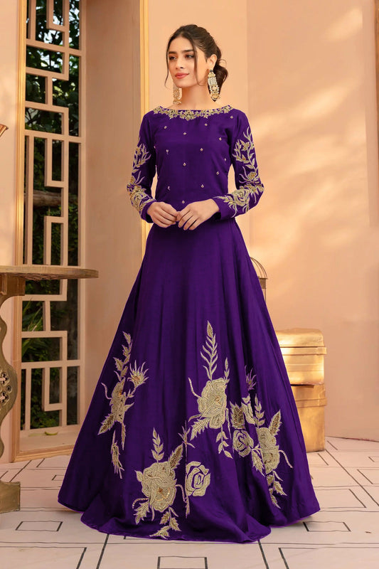 Heavy Embroidery Neck Line ,Sleeves & Bottom Maxi