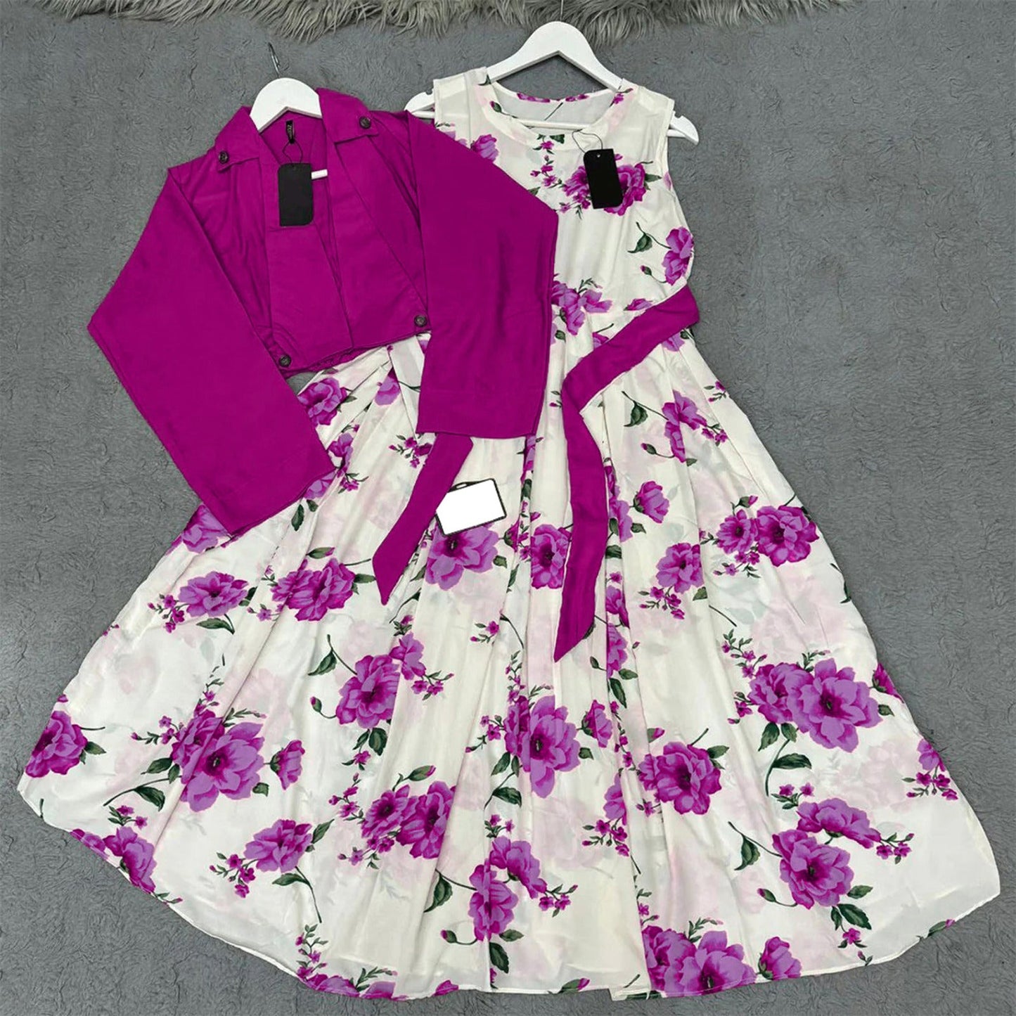Digital Printed Maxi with Cotton Koti (2-Piece Set)
