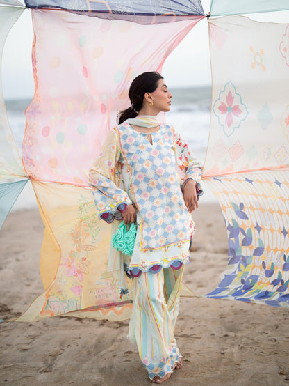 Ocean Breeze – 3-Piece Printed Lawn Suit