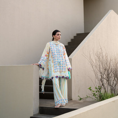 Ocean Breeze – 3-Piece Printed Lawn Suit