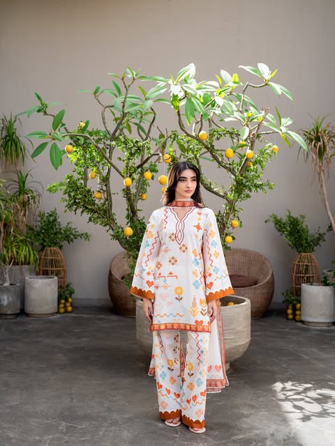 Citrus Mosaic – 3-Piece Printed Lawn Suit