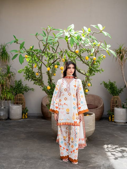 Citrus Mosaic – 3-Piece Printed Lawn Suit