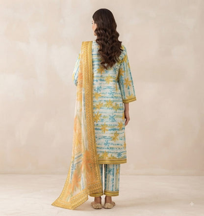 Sunlit Flora Pure Lawn 3-Piece Stitched Suit