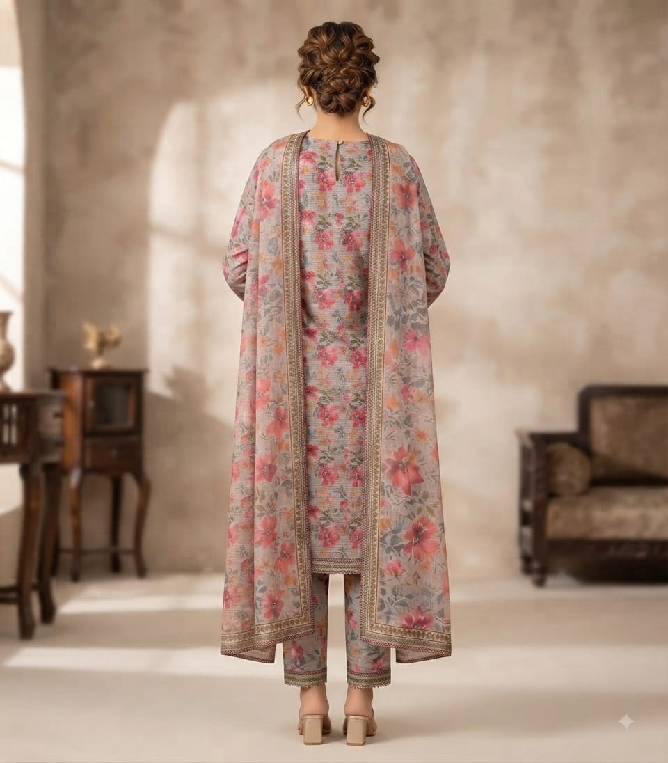 Blossom Mist Printed Pure Lawn 3-Piece Stitched Suit