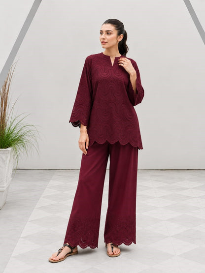All-Over Chikankari Embroidered Cotton Suit (2PC)