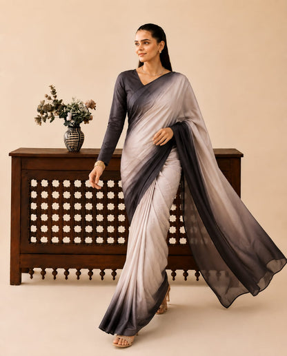 Aura Ombre Silk Saree with Matching Blouse Piece