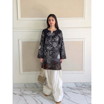 Premium Swiss Lawn Digital Printed Kurti with Classic Farshi Shalwar Set – 2-Piece