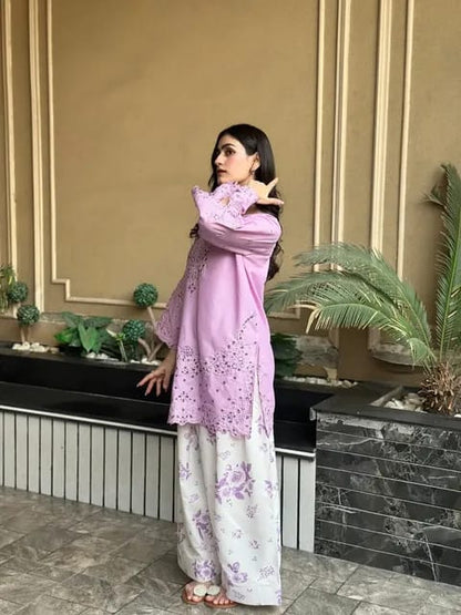 Lilac Embroidered