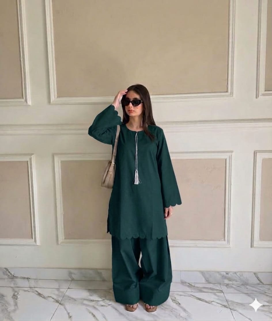 Umbrella Hem Co-ord Set | 2-Piece Cotton Tunic & Farshi Shalwar