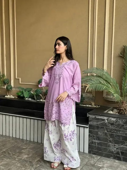 Lilac Embroidered