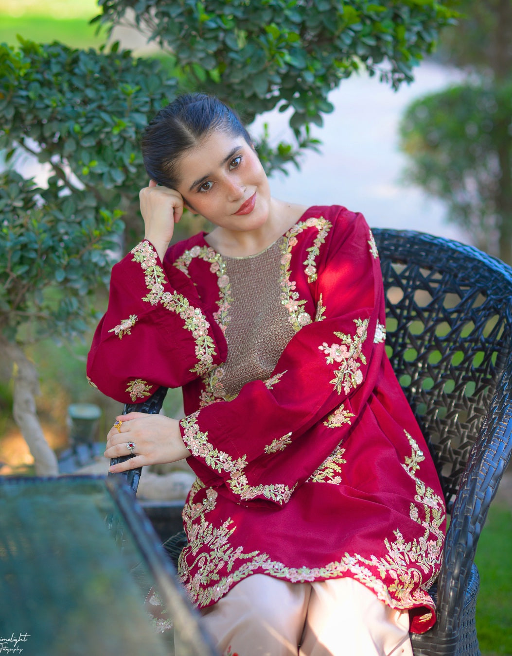 "Aroha" Heavy Embroidered 2PC