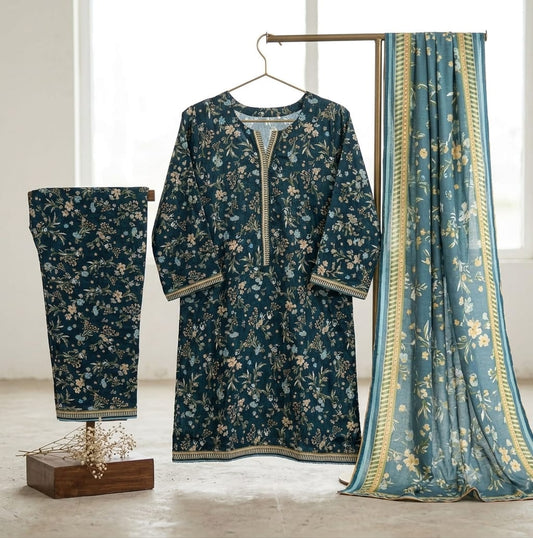 Midnight Garden Bareeza Pure Lawn Stitched Suit (3 PCS)