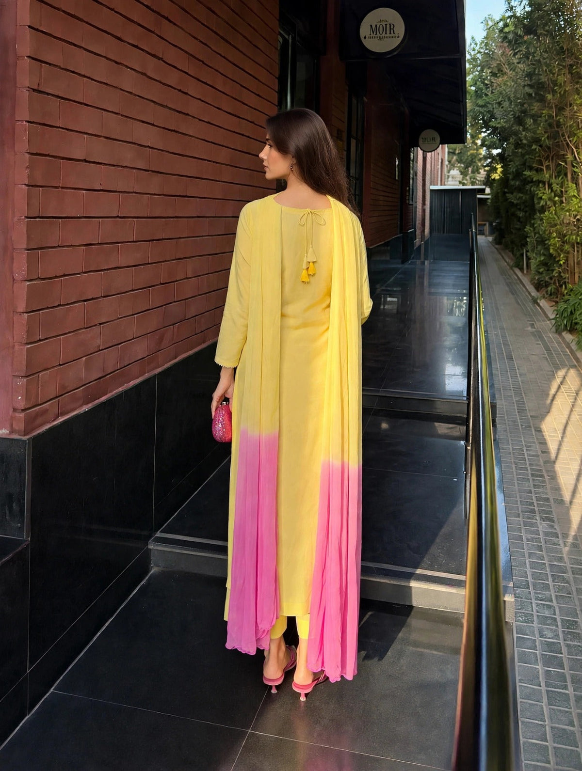 Long Length Boski Linen Shirt & Plazo with Dyed Dupatta (3PC)
