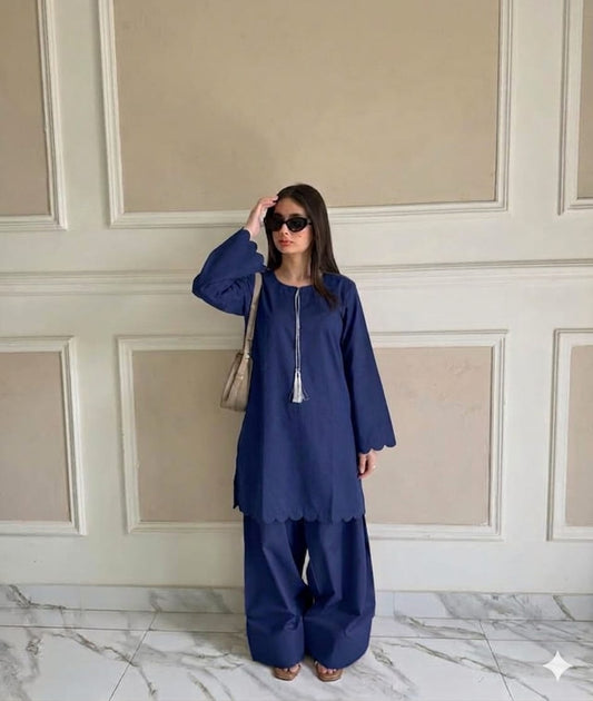 Umbrella Hem Co-ord Set | 2-Piece Cotton Tunic & Farshi Shalwar
