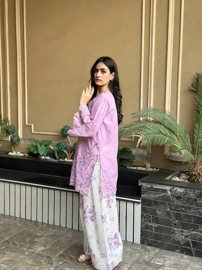 Lilac Embroidered