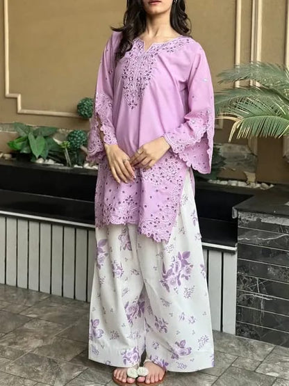 Lilac Embroidered
