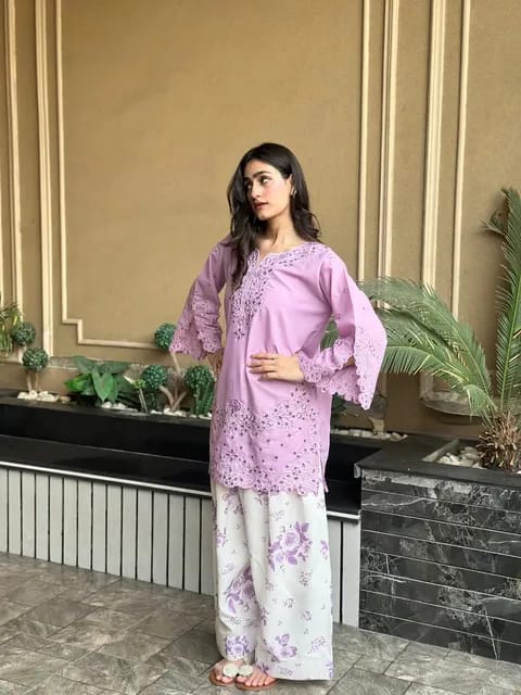 Lilac Embroidered