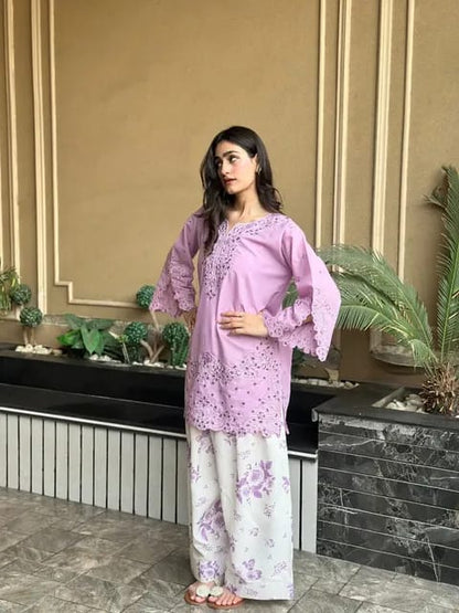 Lilac Embroidered