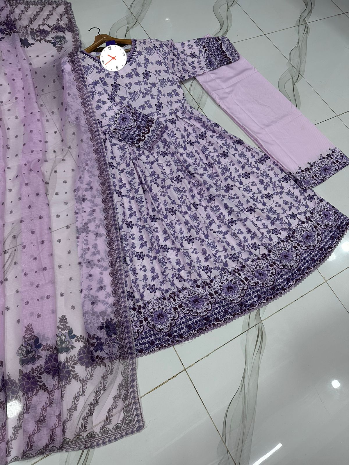 Most Viral Hania Amir Style Printed Maxi 3PC set