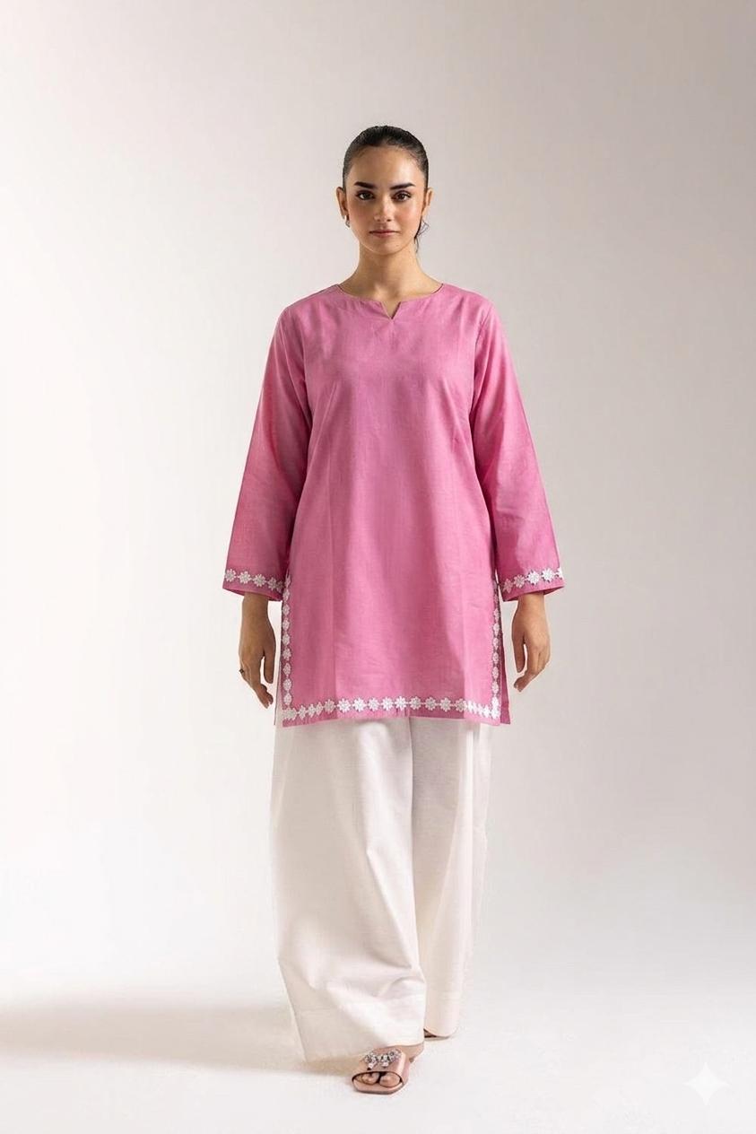 Effortless Elegance: Embroidered Cotton Set in Multiple Colors