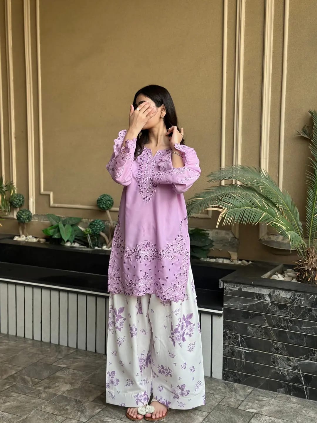 Lilac Embroidered