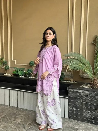 Lilac Embroidered
