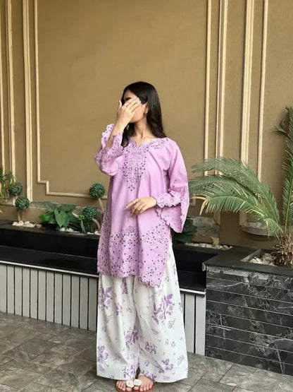 Lilac Embroidered