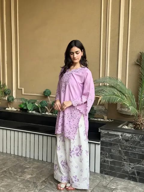 Lilac Embroidered