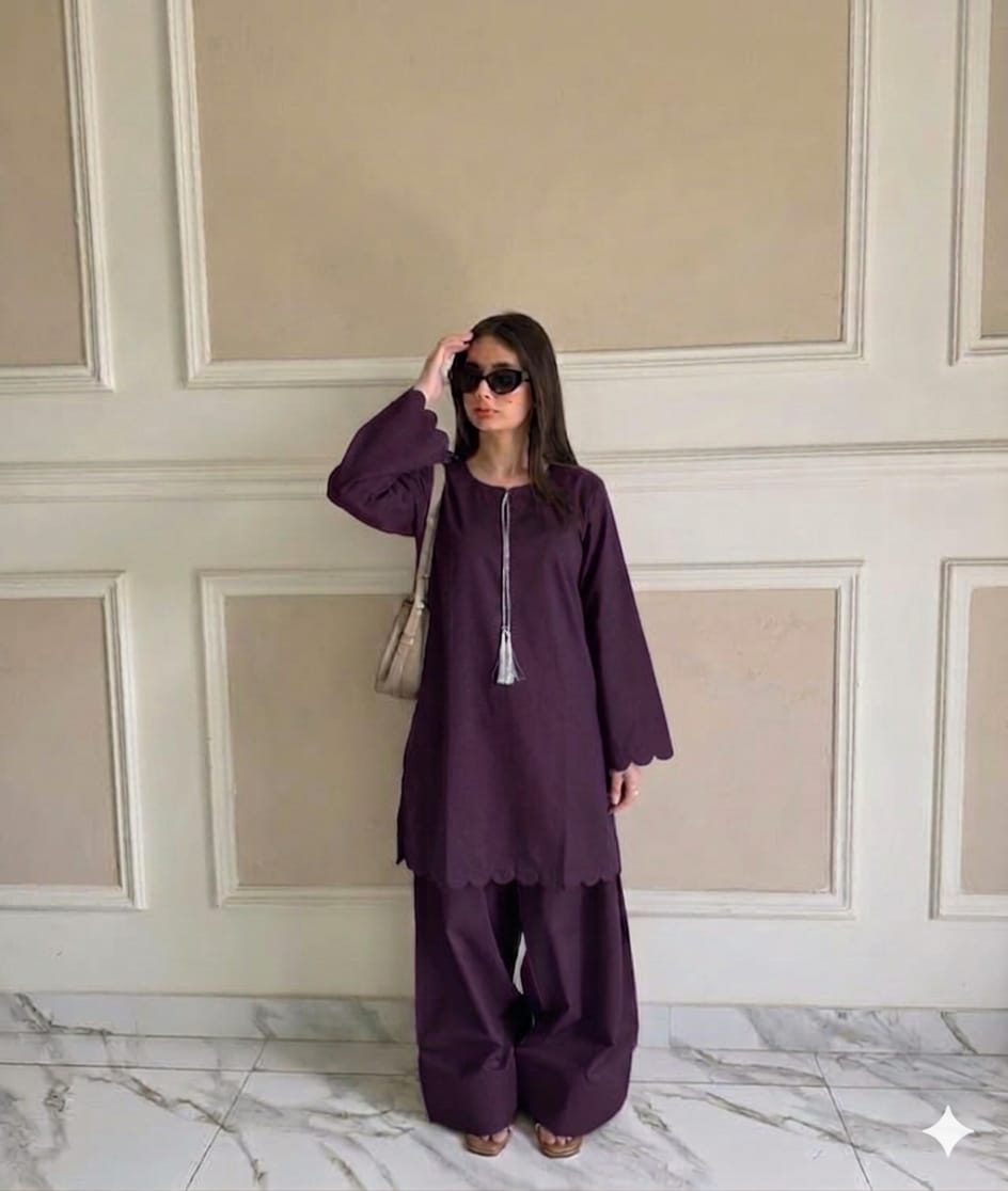 Umbrella Hem Co-ord Set | 2-Piece Cotton Tunic & Farshi Shalwar